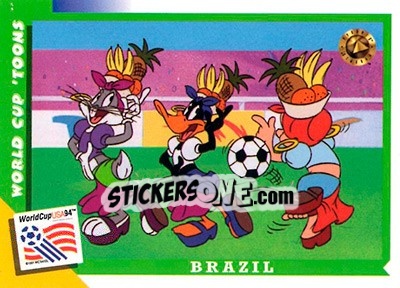 Sticker Brazil - FIFA World Cup USA 1994. Looney Tunes n. 27 - Upper Deck