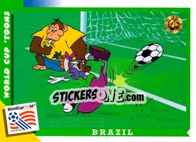 Sticker Brazil - FIFA World Cup USA 1994. Looney Tunes n. 31 - Upper Deck
