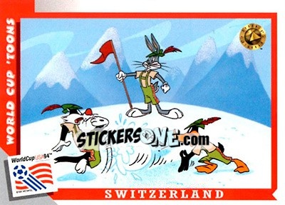 Sticker Switzerland - FIFA World Cup USA 1994. Looney Tunes - Upper Deck