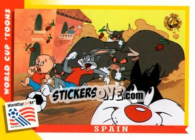 Sticker Spain - FIFA World Cup USA 1994. Looney Tunes - Upper Deck