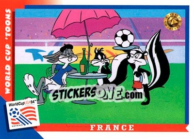 Sticker France - FIFA World Cup USA 1994. Looney Tunes - Upper Deck