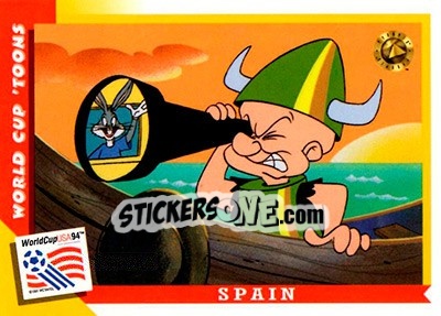 Sticker Spain - FIFA World Cup USA 1994. Looney Tunes n. 68 - Upper Deck