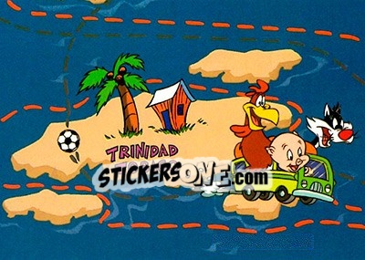 Sticker Trinidad & Tobago - FIFA World Cup USA 1994. Looney Tunes - Upper Deck