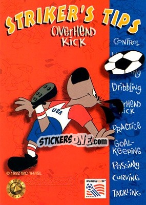 Sticker Overhead Kick - FIFA World Cup USA 1994. Looney Tunes - Upper Deck