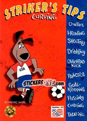 Sticker Curving - FIFA World Cup USA 1994. Looney Tunes n. 118 - Upper Deck