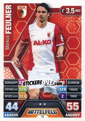 Sticker Markus Feulner - German Fussball Bundesliga 2014-2015. Match Attax - Topps