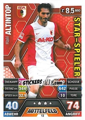 Sticker Halil Altintop - German Fussball Bundesliga 2014-2015. Match Attax - Topps