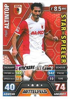 Cromo Halil Altintop - German Fussball Bundesliga 2014-2015. Match Attax - Topps