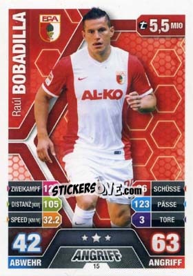 Cromo Raúl Bobadilla - German Fussball Bundesliga 2014-2015. Match Attax - Topps