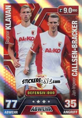 Cromo Ragnar Klavan / Jan-Ingwer Callsen-Bracker - German Fussball Bundesliga 2014-2015. Match Attax - Topps