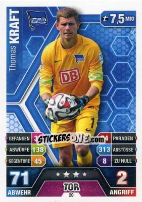 Figurina Thomas Kraft - German Fussball Bundesliga 2014-2015. Match Attax - Topps