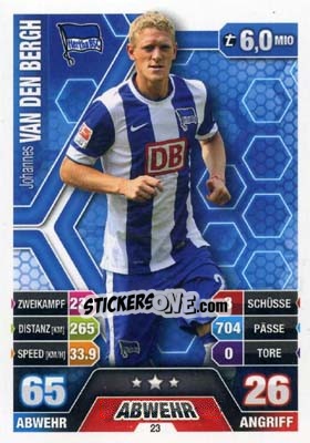Sticker Johannes van den Bergh - German Fussball Bundesliga 2014-2015. Match Attax n. 23 - Topps