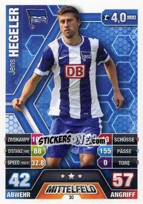 Sticker Jens Hegeler - German Fussball Bundesliga 2014-2015. Match Attax - Topps