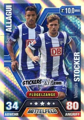 Sticker Sami Allagui / Valentin Stocker - German Fussball Bundesliga 2014-2015. Match Attax - Topps