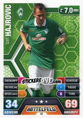Sticker Izet Hajrovic - German Fussball Bundesliga 2014-2015. Match Attax - Topps
