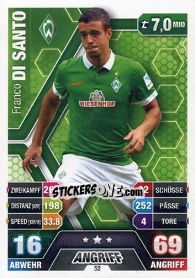 Cromo Franco Di Santo - German Fussball Bundesliga 2014-2015. Match Attax - Topps