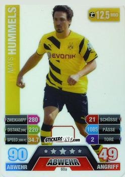 Sticker Mats Hummels - German Fussball Bundesliga 2014-2015. Match Attax n. 60a - Topps