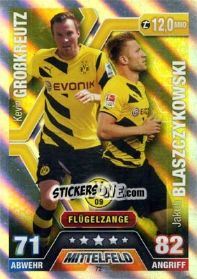 Sticker Kevin Großkreutz / Jakub Błaszczykowski - German Fussball Bundesliga 2014-2015. Match Attax n. 72 - Topps
