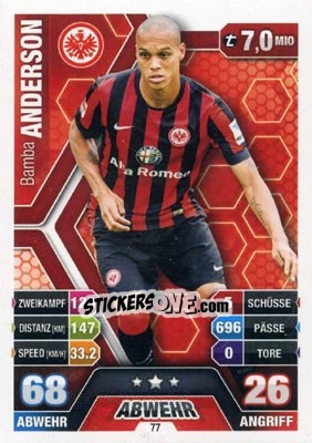 Cromo Bamba Anderson - German Fussball Bundesliga 2014-2015. Match Attax - Topps