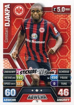 Cromo Constant Djakpa - German Fussball Bundesliga 2014-2015. Match Attax - Topps