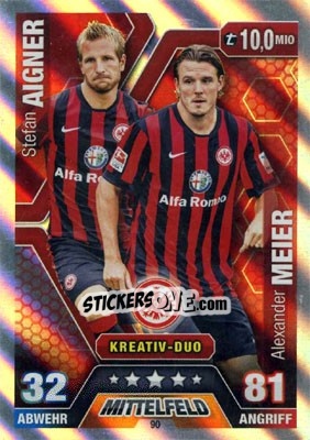 Sticker Stefan Aigner / Alexander Meier - German Fussball Bundesliga 2014-2015. Match Attax - Topps