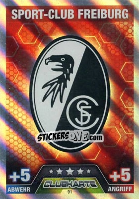 Sticker Club Logo - German Fussball Bundesliga 2014-2015. Match Attax n. 91 - Topps