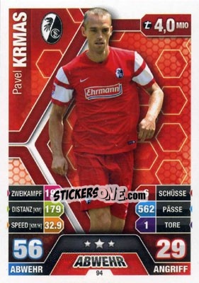 Sticker Pavel Krmaš - German Fussball Bundesliga 2014-2015. Match Attax - Topps