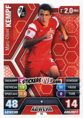 Sticker Marc-Oliver Kempf - German Fussball Bundesliga 2014-2015. Match Attax - Topps