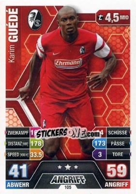 Figurina Karim Guédé - German Fussball Bundesliga 2014-2015. Match Attax - Topps