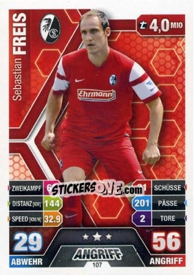 Cromo Sebastian Freis - German Fussball Bundesliga 2014-2015. Match Attax - Topps