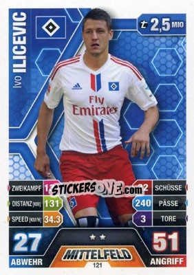 Sticker Ivo Ilicevic - German Fussball Bundesliga 2014-2015. Match Attax - Topps