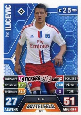 Sticker Ivo Ilicevic - German Fussball Bundesliga 2014-2015. Match Attax n. 121 - Topps