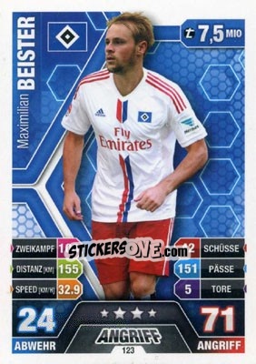 Figurina Maximilian Beister - German Fussball Bundesliga 2014-2015. Match Attax - Topps