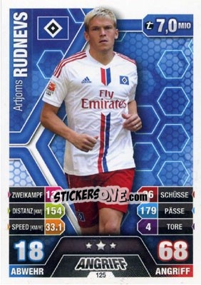 Figurina Artjoms Rudņevs - German Fussball Bundesliga 2014-2015. Match Attax - Topps