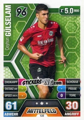 Sticker Ceyhun Gülselam - German Fussball Bundesliga 2014-2015. Match Attax - Topps