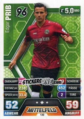 Figurina Edgar Prib - German Fussball Bundesliga 2014-2015. Match Attax - Topps