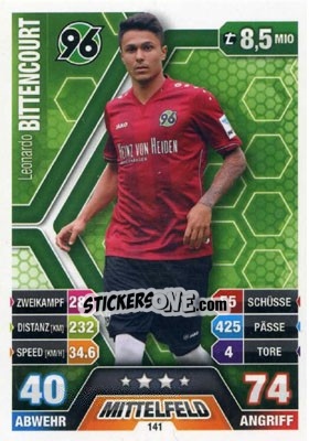 Cromo Leonardo Bittencourt - German Fussball Bundesliga 2014-2015. Match Attax - Topps