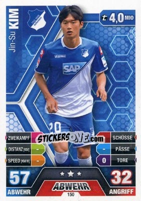 Sticker Kim Jin-Su - German Fussball Bundesliga 2014-2015. Match Attax n. 150 - Topps