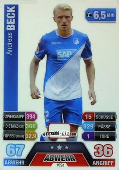 Cromo Andreas Beck - German Fussball Bundesliga 2014-2015. Match Attax n. 152a - Topps