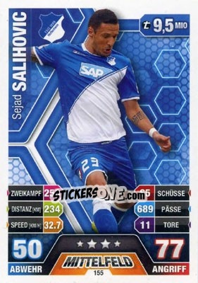 Sticker Sejad Salihovic - German Fussball Bundesliga 2014-2015. Match Attax n. 155 - Topps