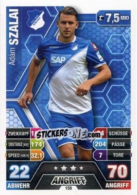 Sticker Ádám Szalai - German Fussball Bundesliga 2014-2015. Match Attax n. 158 - Topps