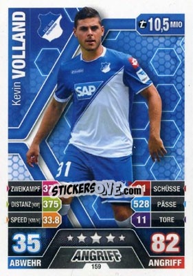 Cromo Kevin Volland - German Fussball Bundesliga 2014-2015. Match Attax - Topps