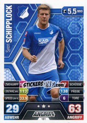Sticker Sven Schipplock - German Fussball Bundesliga 2014-2015. Match Attax - Topps