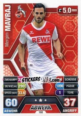 Sticker Mërgim Mavraj - German Fussball Bundesliga 2014-2015. Match Attax n. 168 - Topps