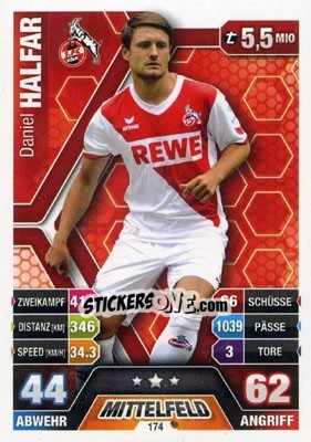 Sticker Daniel Halfar - German Fussball Bundesliga 2014-2015. Match Attax - Topps