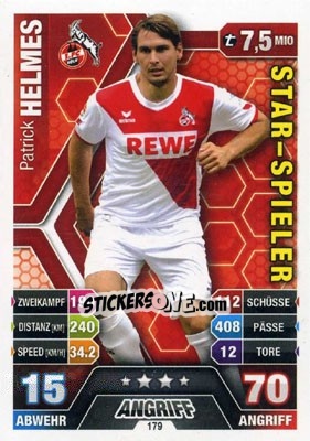Sticker Patrick Helmes - German Fussball Bundesliga 2014-2015. Match Attax - Topps