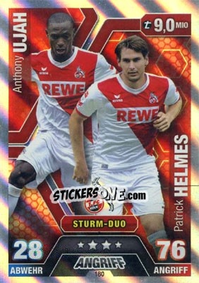 Sticker Anthony Ujah / Patrick Helmes - German Fussball Bundesliga 2014-2015. Match Attax - Topps