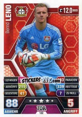 Cromo Bernd Leno - German Fussball Bundesliga 2014-2015. Match Attax - Topps