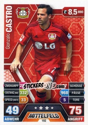 Figurina Gonzalo Castro - German Fussball Bundesliga 2014-2015. Match Attax - Topps