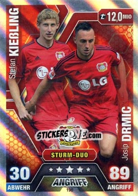 Sticker Stefan Kießling / Josip Drmic - German Fussball Bundesliga 2014-2015. Match Attax - Topps